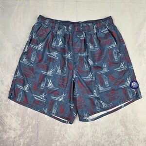 AFTCO Swim Trunks Mens Medium Bluewater‎ Nylon Mesh Lined Shorts Boats Marine